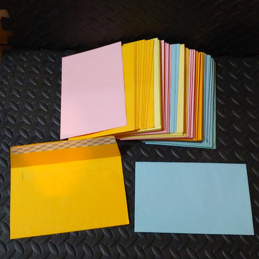 120+ Multi Color Pastel Self Seal Envelopes * 9" x 6"